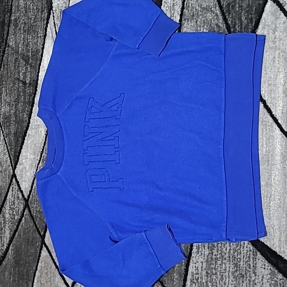 VS PINK 2019 CAMPUS EMBROIDERED LOGO CREW SWEATSHIRT